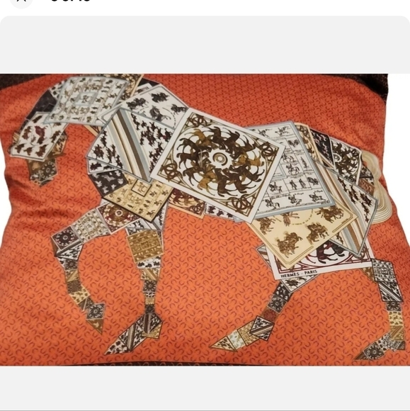 HERMES PARIS "A CHEVAL SUR MON CARRE Equestrian Silk Scarf Square Pillow Cover - Picture 5 of 8